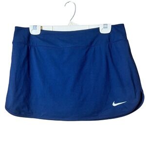 Nike Dri Fit Navy Blue Court Pure Athletic Tennis Skirt Skort Size Large
